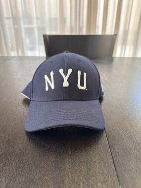 The Game NYU New York University Violets Navy Blue Adjustable Bar Strapback Hat